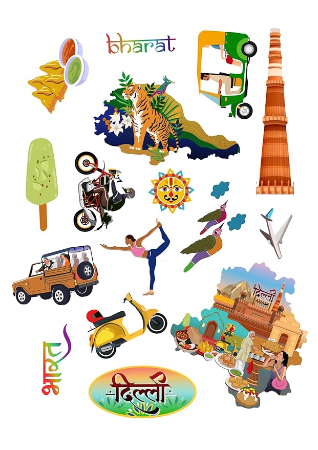 Delhi India Educational Stickers