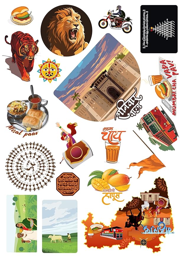 Maharashtra India Educational Stickers