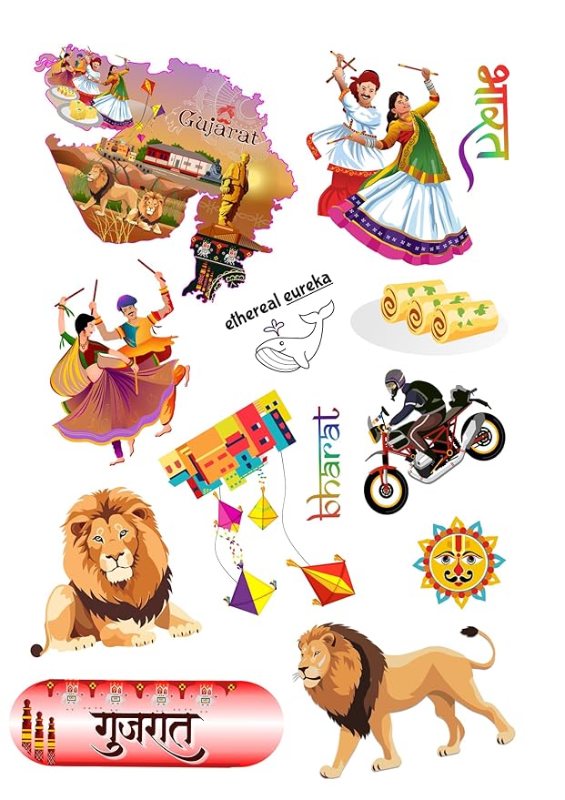 Gujarat India Educational Stickers