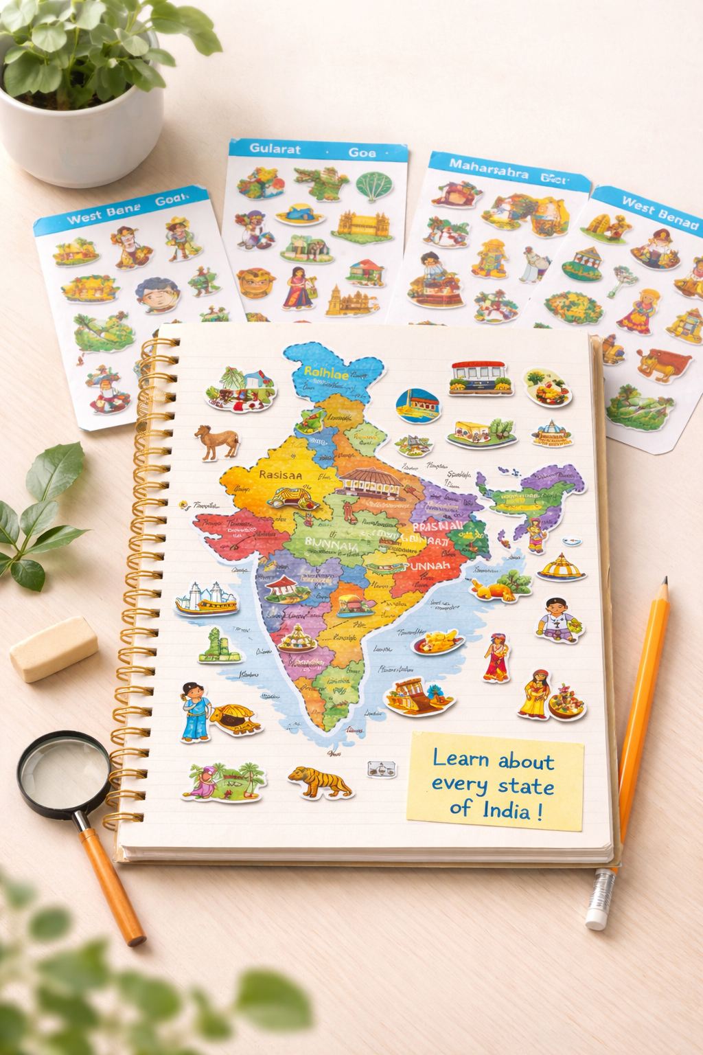 Discover India Through Stickers: Fun Learning Across Every State