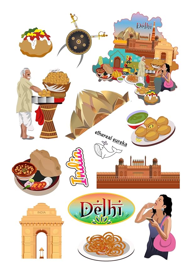 Delhi India Educational Stickers