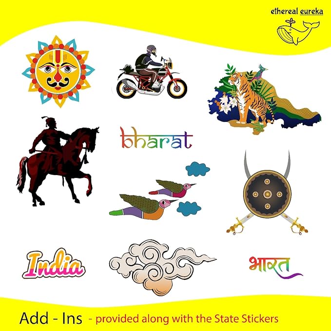 India Heritage State-Shaped Educational Sticker Set