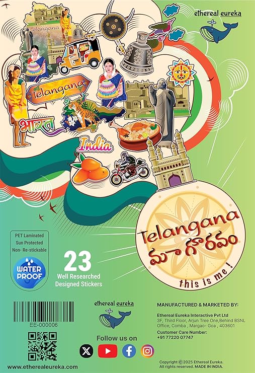 Telangana India Educational Stickers