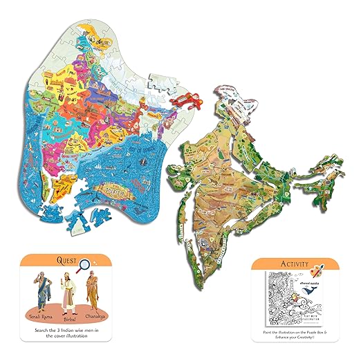 India Geography Puzzle for Kids – 91-Piece Jigsaw with Fun Learning Quest
