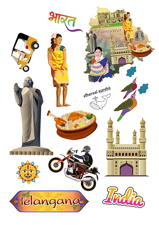 Telangana India Educational Stickers