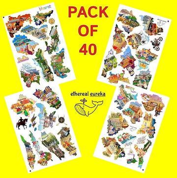 India Heritage State-Shaped Educational Sticker Set