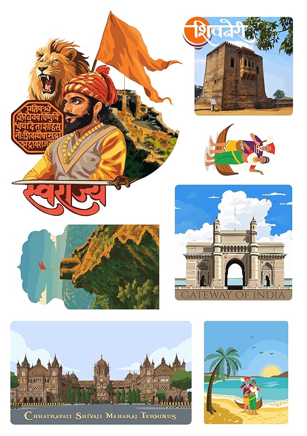 Maharashtra India Educational Stickers