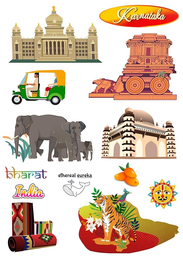 Karnataka India Educational Stickers