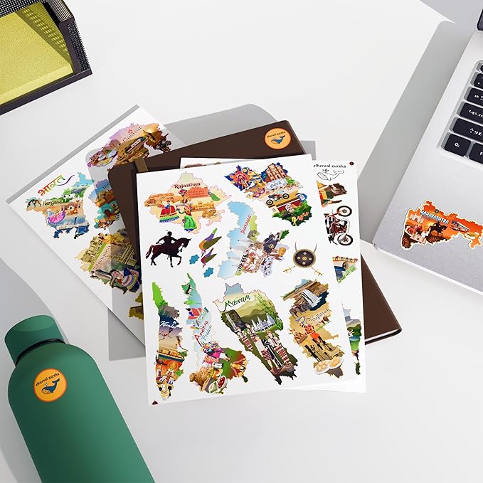 India Heritage State-Shaped Educational Sticker Set