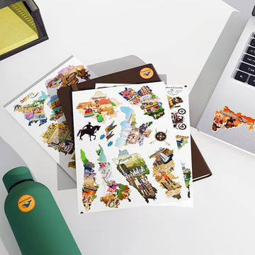 India Heritage State-Shaped Educational Sticker Set